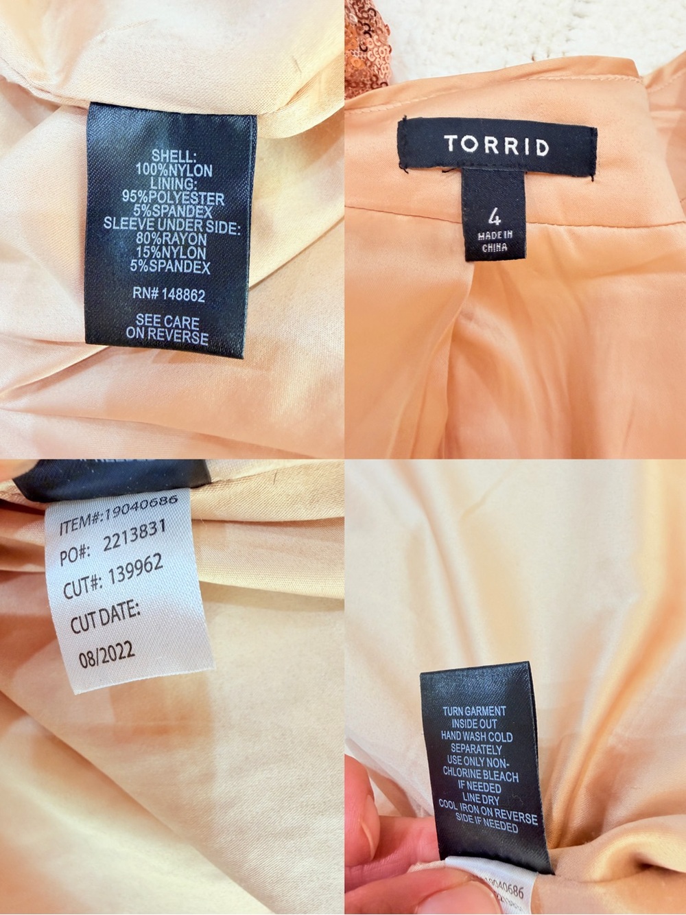 Torrid Women’s Sequin Open Front Duster Cardigan Rose Gold Size 4 - Picture 15 of 16